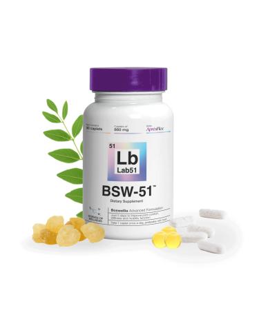 Boswellia Serrata Apr sFlex Advanced Joint Support BSW-51 with Hyaluronic Acid Type II Collagen & Piperine 30 Capsules 860 mg Each Supports Mobility Flexibility & Cartilage Health