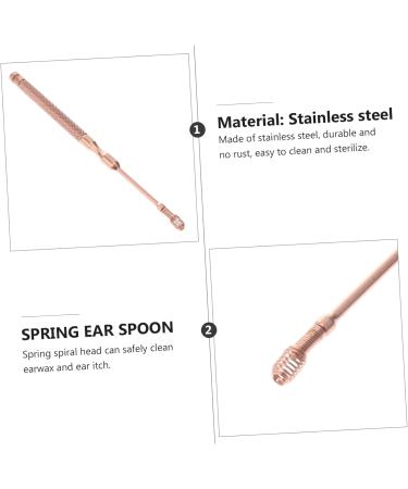 Spring Ear Scope Stainless Steel Spiral Golden Ear Spoon - 1pc - Buy Online on GoSupps.com