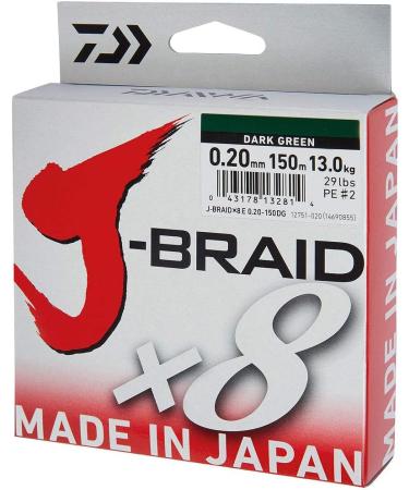 Daiwa J-Braid 8 Braid 150m Chartreuse - High-Performance Braided Fishing Line 0.16mm | Fast International Shipping - Buy Online on GoSupps.com