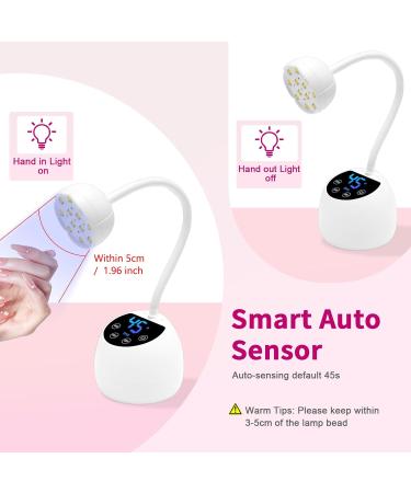 CGBE Mini UV Nail Lamp with Smart Auto Sensor and Display 12 Beads Mini Nail Lamp UV Lamps for Gel Nails with 4 Modes Portable LED Nail Lamp with USB Charging Cable in Salon Or DIY at Home - Buy Online on GoSupps.com