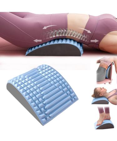 Refresh- neck and back back cracker for pain relief lower back extensor with a massage point multi-level adjustable spine board back nacher rod posture correction unit size blue
