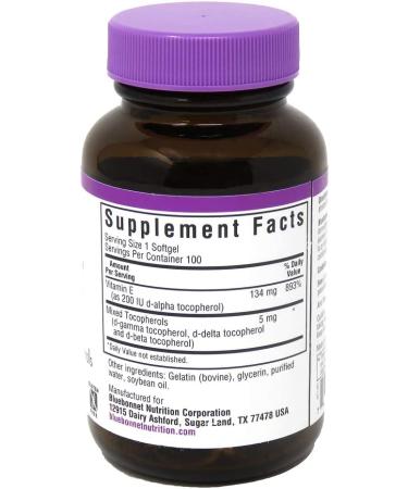 Bluebonnet Nutrition Vitamin E 200 IU - 100 Softgels | Antioxidant Support - Buy Online on GoSupps.com