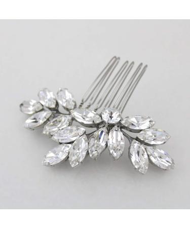 Jakawin Rhinestone Bride Wedding Hair Comb | Silver Crystal Bridal Hair Accessories HC047S - Buy Online on GoSupps.com