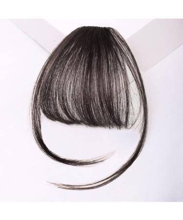 Bangs Bangs Hair Clip in Bangs Heat Resistant Thin Bangs Fringe Bangs Clip on Hairpiece One Piece in Fringe Natural Flat Air Bangs Hair Extensions for Women for Women Curved Bangs for Daily Wear (C B Natural black