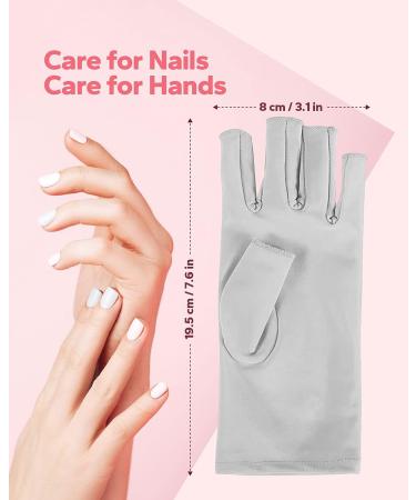 Meto UV Nail Gloves UPF50+ for Gel Nails - Gray - Buy Online on GoSupps.com