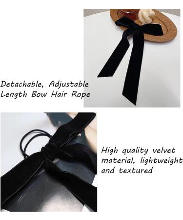 School Hair Streamer Hair Bobbles Girls Hair Accessories Ponios Ponytail Holder For Curly Hair And Thick Hair Black Hair Bows with Band For Outfit Uniform (A) - Buy Online on GoSupps.com