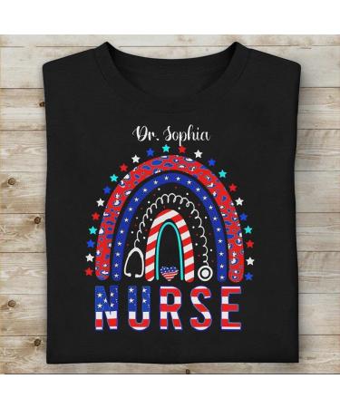 Personalized Nurse Shirt - Funny Gifts for Nurses | Custom Name Tee for Nurse's Day & 4th of July - Buy Online on GoSupps.com