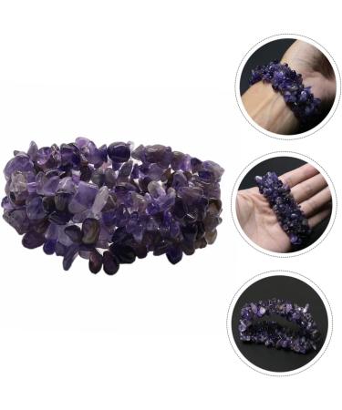 TEHAUX Womens Bracelet 2pcs Chunky Chakra Bracelet Irregular Bracelet Crystal Beads Layer Crystal Bracelet Layer Gemstone Crystals Bracelet Women Gemstone Bracelet To Heal Purple Rope - Buy Online on GoSupps.com