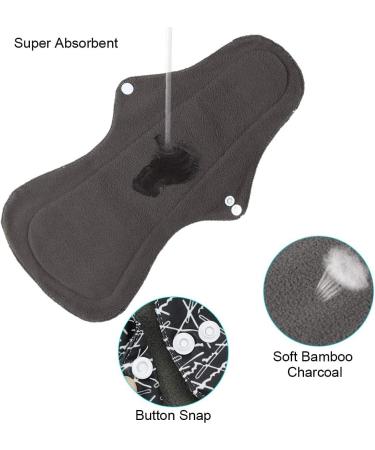 Livehitop XL Washable Slip Inserts - 5 Pack Reusable Bamboo Coal Fabric Bandages for Menstruation - Night Use - Eco-Friendly Bio Polyester - Women's Comfort with Storage Bag - Buy Online on GoSupps.com