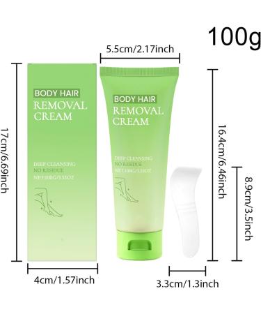 Body Hair Removal Cream 100g Hair Removal Cream with Spatula - Fast and Gentle Cream for Sensitive Skin for Personal Use by Women and Men Body Face Pubic Hair Legs Underarms - Buy Online on GoSupps.com
