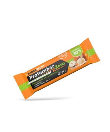Namedport Proteinbar Zero protein bar with hazelnut taste and 35% protein ideal as a snack or after training gluten -free palm oil -free brand from Italy 12 pack