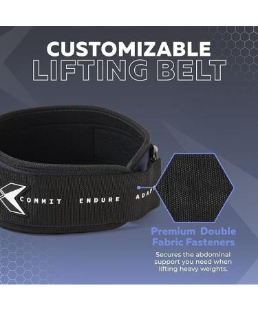 Picsil Lumbar Weightlifting Belt - Ideal for Squats & CrossFit | Adaptable 3 Colors 5 Sizes Available - S Navy Blue - Buy Online on GoSupps.com