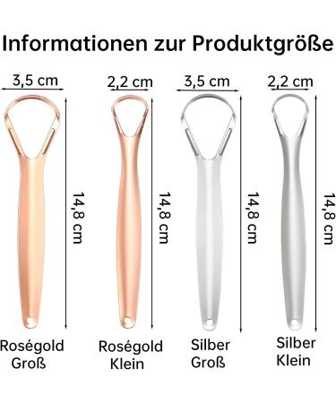 Gold Rock Stainless Steel Tongue Cleaner Set - 4 Pieces | Tongue Scraper for Adults & Kids Oral Hygiene Gift | Durable & Effective Tongue Brush - Buy Online on GoSupps.com