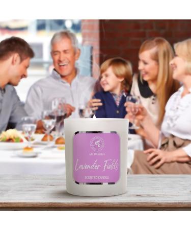Aroma Candle Lavender - 3x100g Natural Lavender Oil Fragrance - Aromatherapy Candle for Home - Ideal Gift for Birthday & Christmas - Buy Online on GoSupps.com