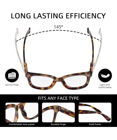 Areyeth Oversized Retro Reading Glasses for Women - Oprah Style Blue Light Blocking Readers (2.50X) - Black & Yellow Tortoise - Buy Online on GoSupps.com