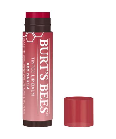 Burt's Bees Lip Balm Easter Basket Stuffers Tinted Moisturizing Lip Care for Women 100% Natural with Shea Butter Red Dahlia (2 Pack) Red Dhalia 2 Count