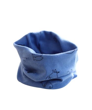Fablcrew Kid's Warmer Scarf Soft Cartoon Pattern Neckerchief Multi Use Loop Snood for Babys Blue