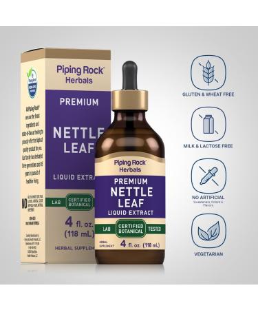 Piping Rock Nettle Leaf Extract Liquid | 4 Fl Oz | Herbal Botanical Tincture | Alcohol Free Drops | Urtica Dioica | Non GMO Gluten Free Supplement - Buy Online on GoSupps.com