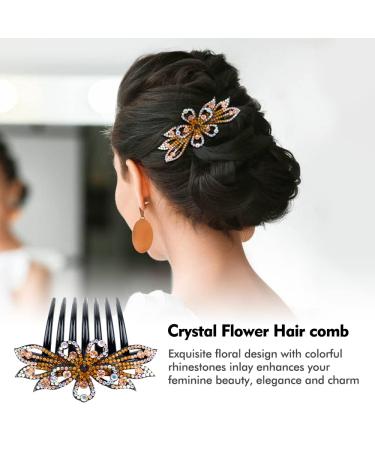 6 Pack Large Crystal Rhinestone Side Comb Set - Fancy Sparkly Gems Hair Accessories for Women - Buy Online on GoSupps.com