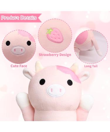 Desdfcer Long Cow Pillow - 47cm Cute Strawberry Stuffed Plushie for Kids Gifts - Home Car Decoration - Pink - Buy Online on GoSupps.com
