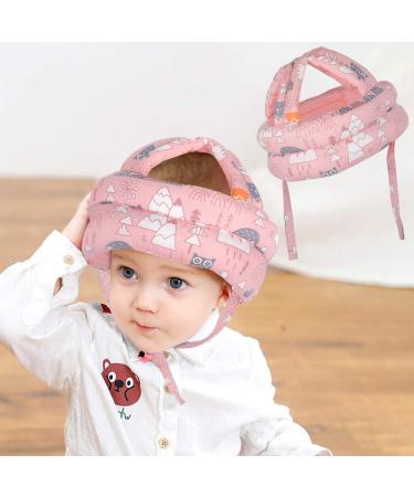 ORANGEHOME Toddler Walking Helmet, Baby Bumper Protect Hat Head Cushion Breathable, Kids Anti-Fall Safety Cap for Walking and Playing-Pink