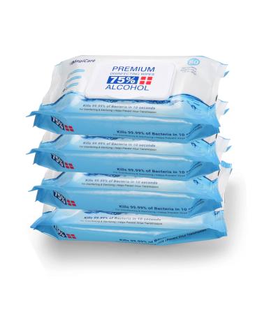 MagiCare Hand Sanitizer Wipes (4-80ct Packs) - Disposable 75% Alcohol Wipes - Unscented Sanitizing Wipes for Home, Travel, Classroom, Camping, etc - Four, 80ct Hand Wipes Soft Packs (320pcs) - Buy Online on GoSupps.com