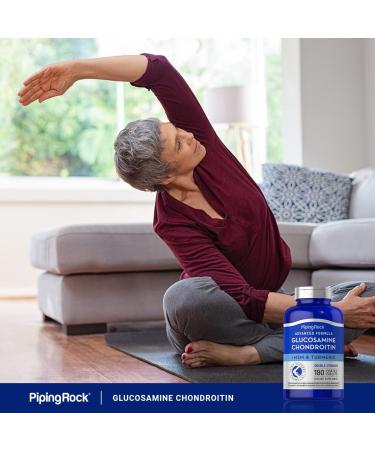 Piping Rock Glucosamine Chondroitin MSM Plus Turmeric | 180 Caplets | Double Strength Formula | Advanced Complex Supplement | Non-GMO Gluten Free - Buy Online on GoSupps.com