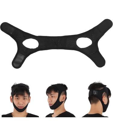 Adjustable Anti-Snoring Chin Strap | Breathable Jaw Support Belt for Men & Women - Reduces Snoring (Black - Buy Online on GoSupps.com