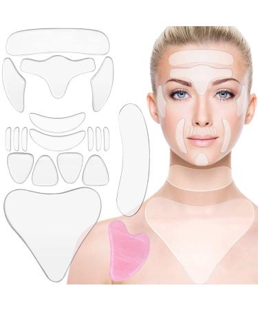 BDSHUNBF 18 pieces of anti -fold pads reusable silicone patches breast folds Pad eye pads for wrinkles face for cleavage chest neck with gua Sha stone - Buy Online on GoSupps.com