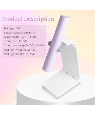 Portable UV Light for Gel Nails - Handheld LED Nail Lamp Rechargeable Flash Cure with Stand - Perfect for Salon & Home DIY (Purple - Buy Online on GoSupps.com