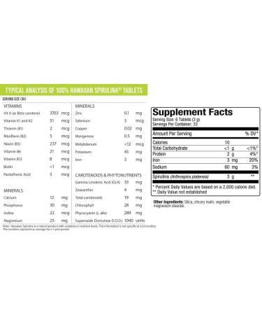 Spirulina Pacifica Tablets - 110x 500mg | MicrOrganics Superfood Supplement - Buy Online on GoSupps.com
