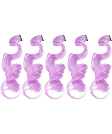 Clip Hair Curly Wig Colorful Hair Extension for Women for Prom Party (Purple) - Buy Online on GoSupps.com