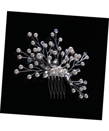 Beaupretty Hair Comb Tiara Bridal Headpiece Wedding Hair Combs Bride White Accessories Pearl Headdress Accessories - Buy Online on GoSupps.com