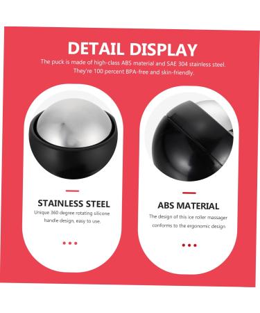 Frcolor 2-in-1 Massage Ball & Facial Roller - Fasciitis Relief Lacrosse Balls & Stainless Steel Cold Puck for Ultimate Massage Experience | International Shipping Available - Buy Online on GoSupps.com