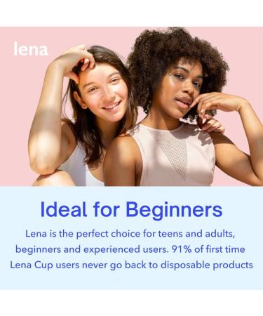 Lena Menstrual Cups | Reusable Beginner Period Cup | 12h Wear | Tampons Pads and Period Discs Alternative | Feminine Hygiene Care (Purple and Turquoise Small and Large) 2-pack Classic Purple and Turquoise - Buy Online on GoSupps.com
