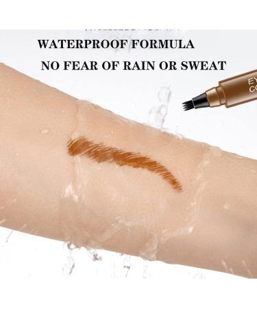 Lumierez Micro Fork Tip Precise Brow Pen 4 Tipped Precise Brow Pen Waterproof Micro Fork Tip Eyebrow Precise Brow Pen (Black) - Buy Online on GoSupps.com