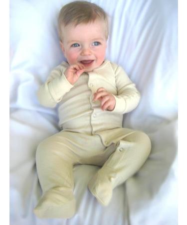 L'Ovedbaby Girls' Organic Snap Footie 0-3 Months - Buttercream - Buy Online on GoSupps.com