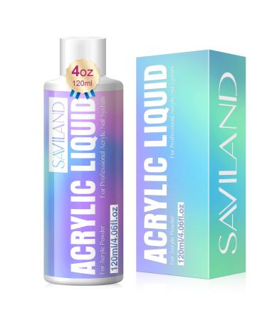 Saviland 4.06 oz Monomer Acrylic Nail Liquid 120ml Acrylic Liquid for Acrylic Powder Non-Yellowing Formula for Acrylic Nails Application Nail Extension & Carving Nail Starter Home DIY