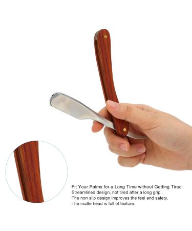 WNSC Razor Holder - Stylish Hair Cutting Razor with Rosewood Handle for Men & Barbers | Matte Silver S79-15 - Buy Online on GoSupps.com