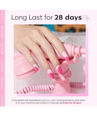 Modelones Dip Powder Nail Kit - 4 Colors Light Hot Pink Glitter - Essential Liquid Set for Beginners | DIY Salon & Manicure Gift for Mother's Day - Buy Online on GoSupps.com