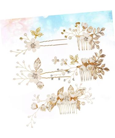 FRCOLOR Set of 5 Pearl Hair Clips White Clothes Hair Accessories Hair Clips with Rhinestone Tiara for Wedding Bridal Comb Bridal Hair Comb Wedding Headpiece Bridal Hair Pin Set - Buy Online on GoSupps.com