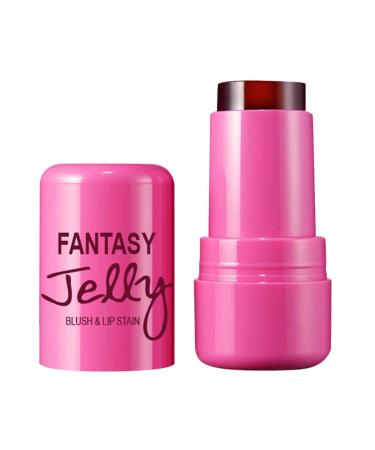 Milk Jelly Blush Milk Makeup Jelly Tint Milk Cooling Water Jelly Tint Milk Blush Stick Jelly Lip Tint Lip And Cheek Stain Sheer Natural Long-Lasting Multi Use Makeup Blush Stick (Berry 0.98 2.16 inch)