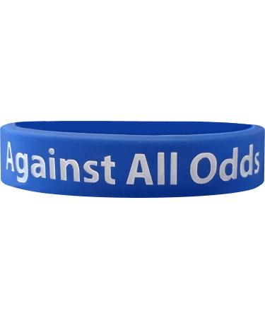 Motivational Wristbands - Worn by Pro Athletes - Silicone Rubber Inspirational Bracelets  Focus & Gym, Sports Motivation - We Keep You Motivated LLC Against All Odds (Blue) Standard