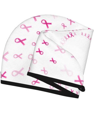 Breast Cancer Awareness Microfiber Hair Towel - Soft Super Absorbent Wrap for Long Curly & Thick Hair - Coral Velvet Quick Dry Cap for Women - Buy Online on GoSupps.com