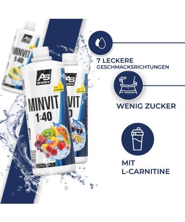 All Stars Minvit Maracuja Beverage Concentrate 1L | Nutrient-Rich Sport Drink Syrup with L-Carnitine | Makes 40L | Sugar-Free & Vitamin-Enriched - Buy Online on GoSupps.com