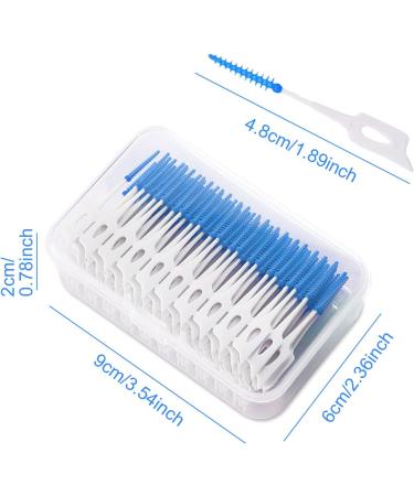 TSHAOUN 200 Interdental Brushes - Perfect for Tight Spaces | Portable Oral Care & Dental Floss Sticks (Blue) - Buy Online on GoSupps.com