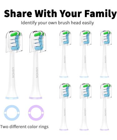 USHON 8 Pack Replacement Toothbrush Heads for Philips Sonicare | Compatible with Snap-on Electric Toothbrushes | Phillips Sonicare Click-on Brush Heads - Buy Online on GoSupps.com