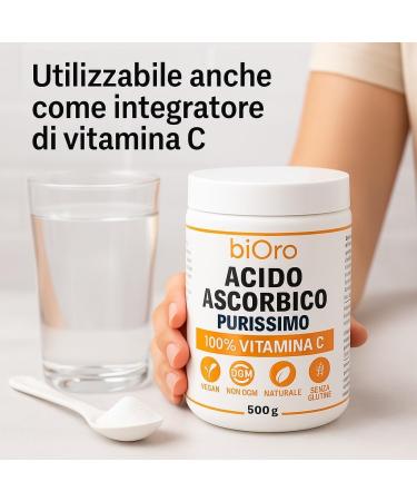 Acide Ascorbique Purissimo 500g | 100% Vitamine C en Poudre Alimentaire (E300) | V g talien Naturel Sans Gluten et Sans OGM | Antioxydant et Conservateur Alimentaire - Buy Online on GoSupps.com