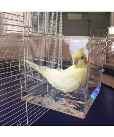 Tfwadmx Bird Bathtub for Cage - No-Leakage Design with Hooks for Small Birds - Buy Online on GoSupps.com