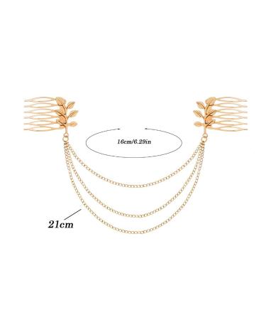 Jovono Gold Leaf Hair Comb & Bohemian Headband for Women | Elegant Headwear for International Shipping - Buy Online on GoSupps.com